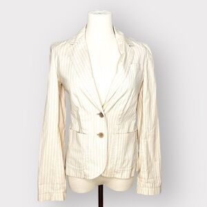 Club Monaco Cream Pinstripe Button Blazer (Sz 0)
